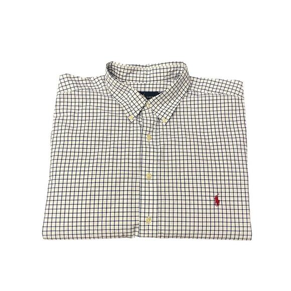 Polo Ralph Lauren Other - ***SOLD*** Polo Ralph Lauren Big & Tall Plaid Casual Shirt Size 2XLT White Blue